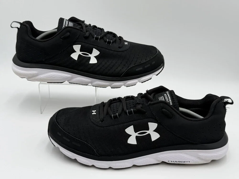 Under Armour Charged Assert 10 Men’s Size 13 4E Black Running Shoes